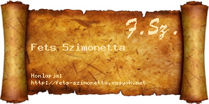 Fets Szimonetta névjegykártya